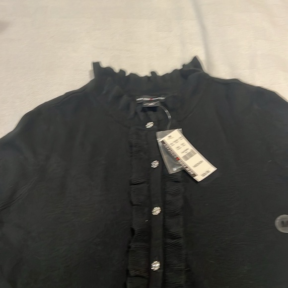 NWT NY & Company black button up sweater - Picture 4 of 4